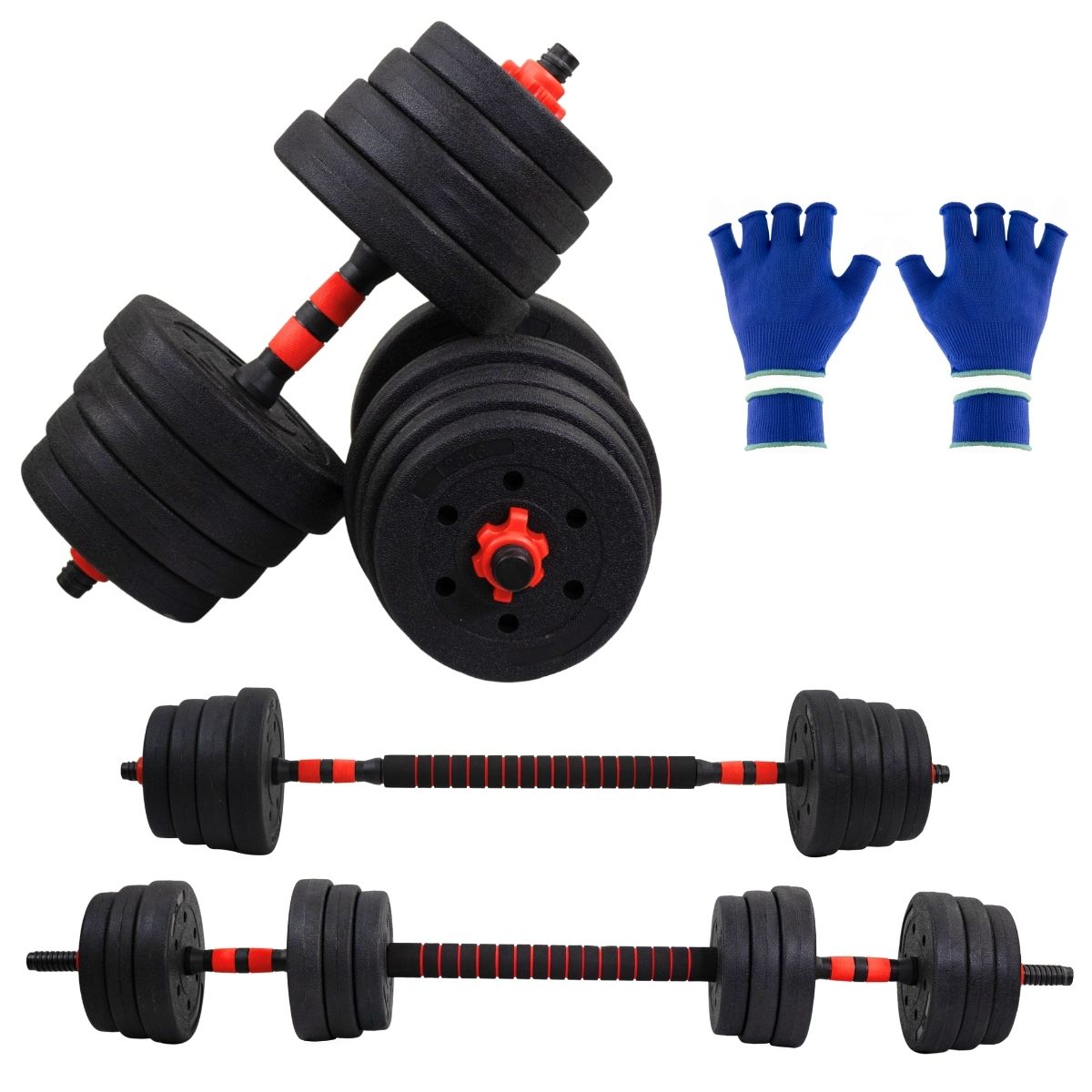 Par de mancuernas 30 kg ajustables Maxifit (51-135 cm) con accesorios