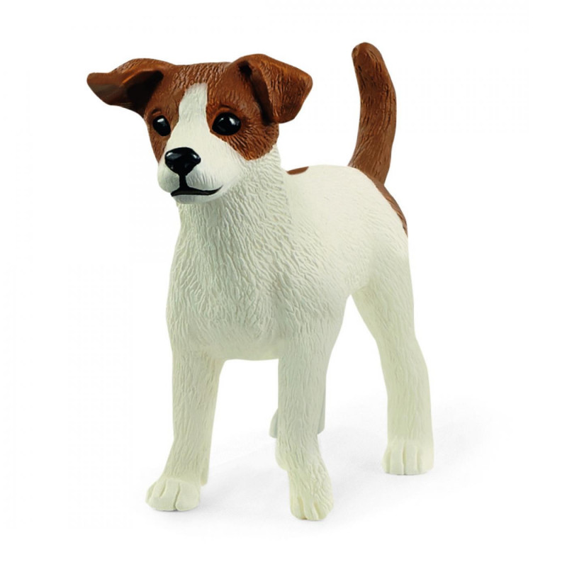 Figura Schleich FARM WORLD Jack Russell Terrier Blanco y Marrón - Ideal para Niños Activos
