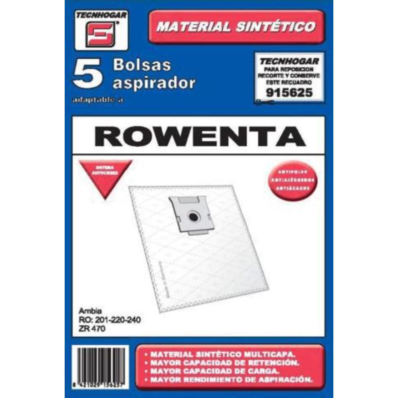 Bolsa aspirador pack 5 uds. rowenta 915625