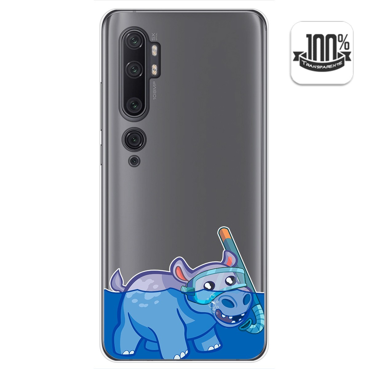 Tumundosmartphone Funda Gel Transparente para Xiaomi Mi Note 10 diseño Hipo Dibujos
