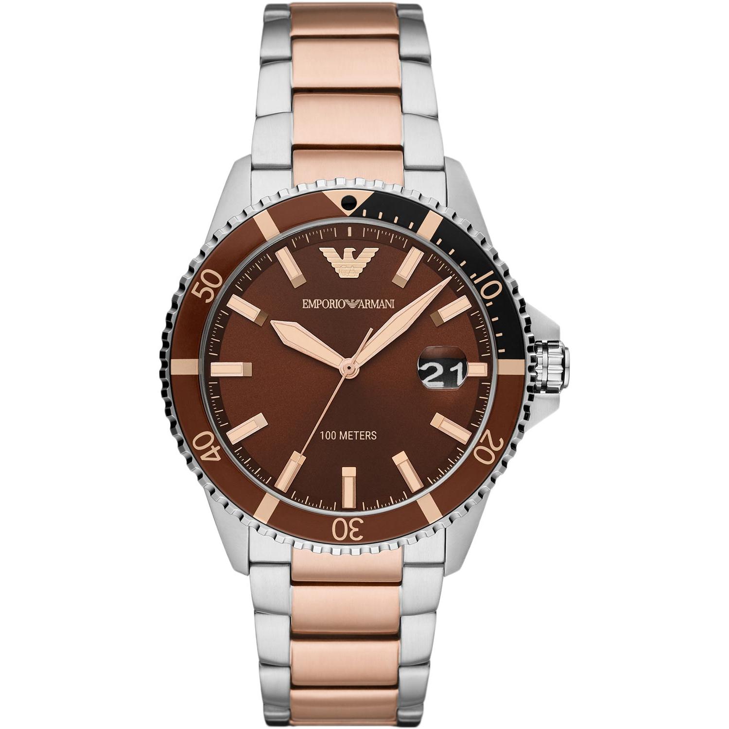 Armani Reloj Hombre Analógico Cuarzo con Correa de Acero inoxidable.