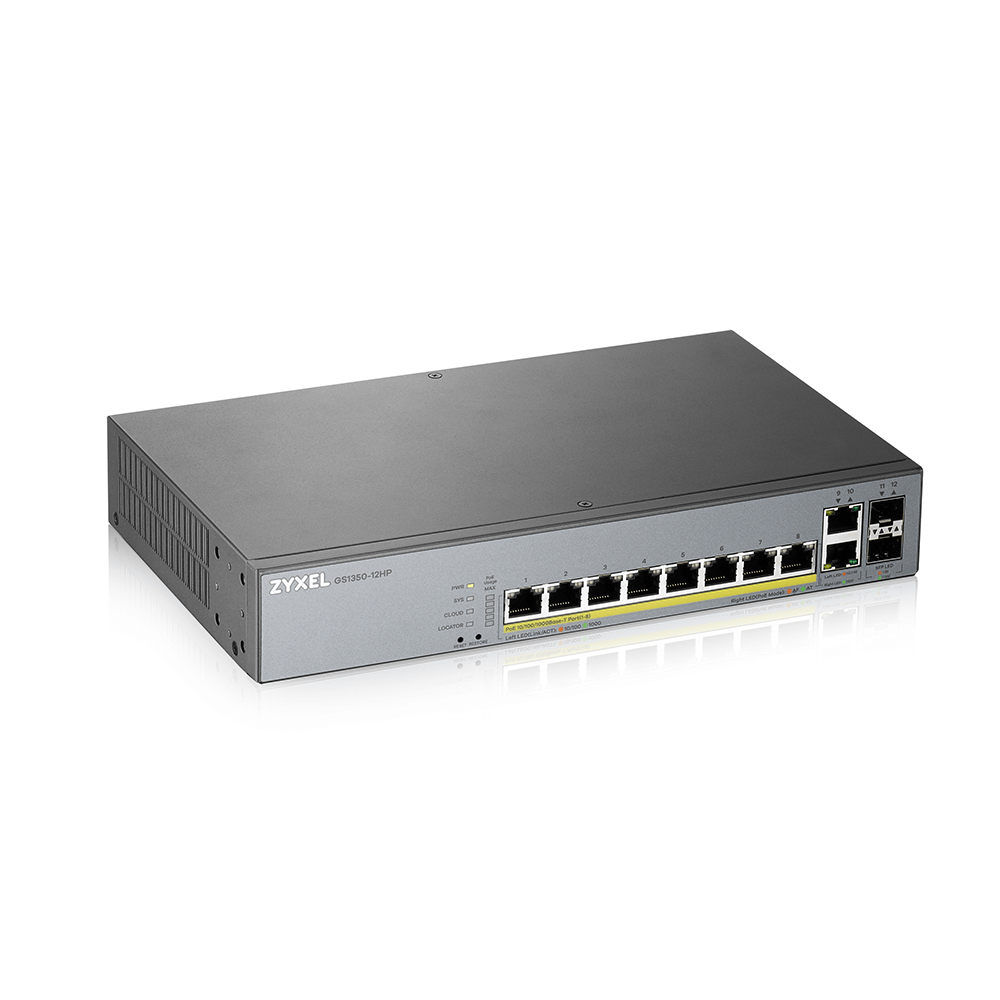 Zyxel GS1350-12HP-EU0101F switch Gestionado L2 Gigabit Ethernet (10/100/1000) Gris - PoE