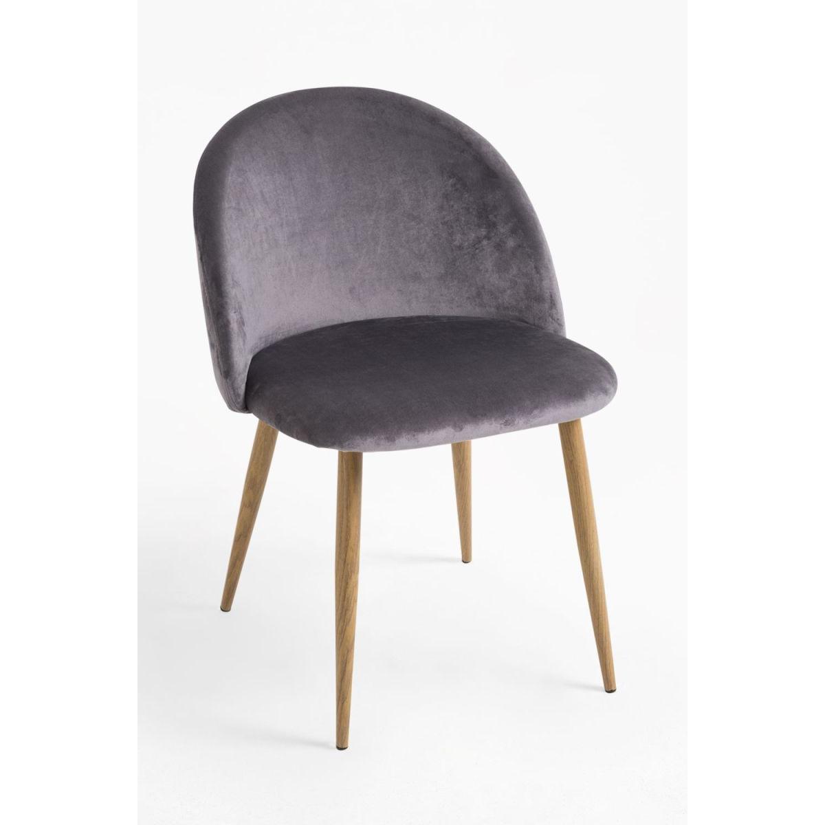 Regalos Miguel - Packs Sillas Comedor - Pack 2 Sillas Vint Terciopelo - Gris oscuro