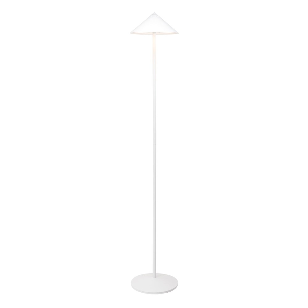 Lámpara de pie LED recargable Zafferano Pina XXL - 6 W, IP65, regulador táctil, cabezal magnético, diseño moderno para interior y exterior - Blanco