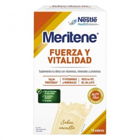 Meritene Fuerza y Vitalidad Polvo Vainilla 15 Sobres 30gr