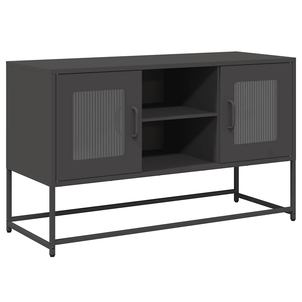 vidaXL Mueble para TV de acero negro 100,5x39x60,5 cm