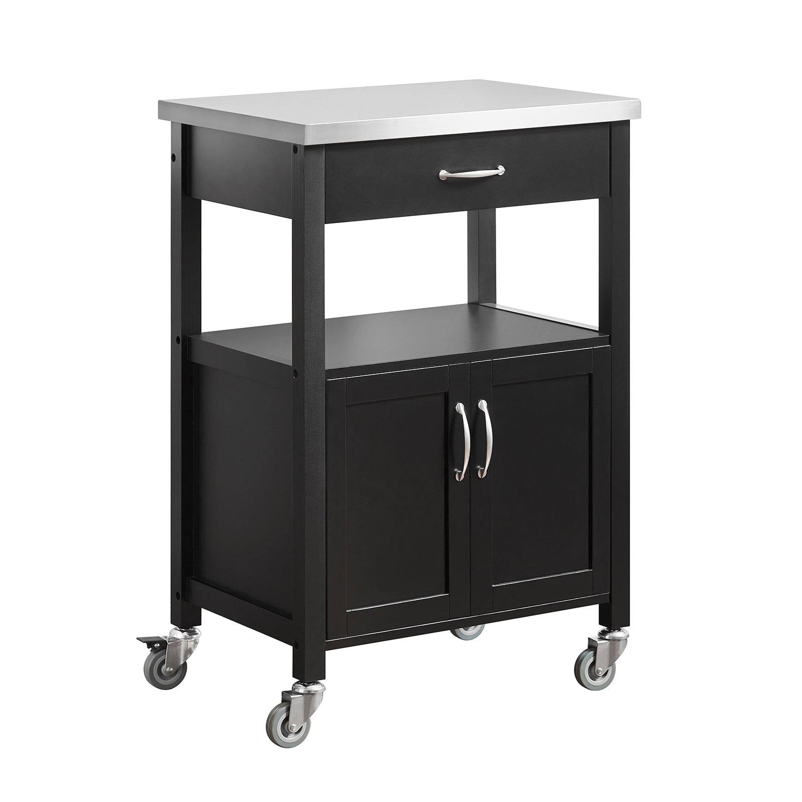 SoBuy FKW22-SCH Estantería de Cocina, Carrito de Servir, Carrito de Cocina Móvil, Negro, 60 x 45 x 92 cm, ES