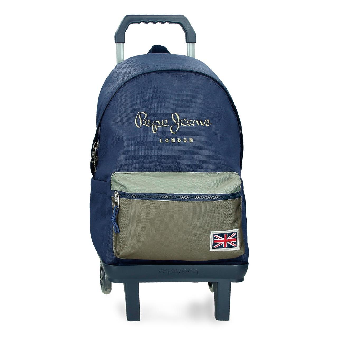 Mochila escolar con carro Pepe Jeans Arwyn 31x44x18cm Marino