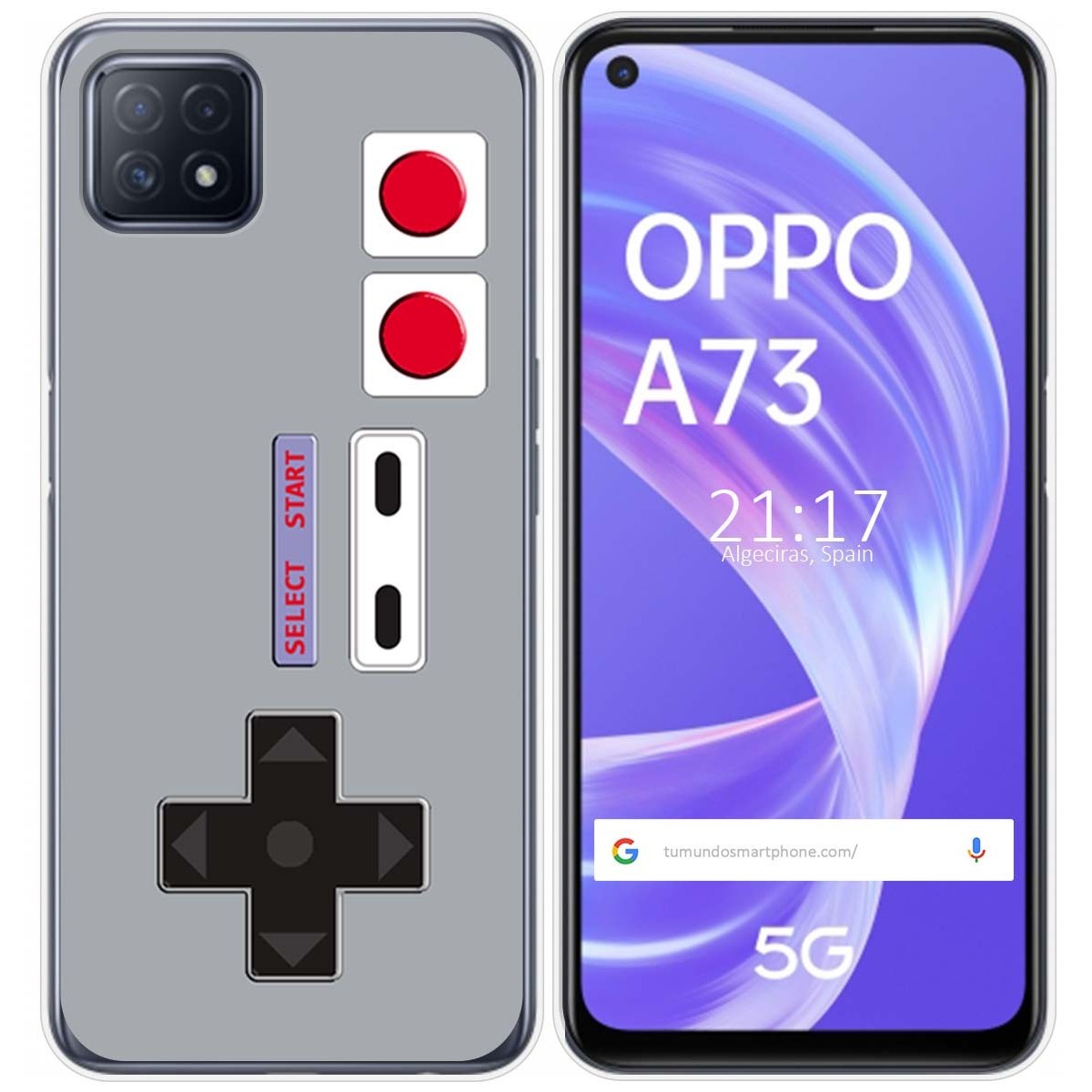 Tumundosmartphone Funda Gel Tpu para Oppo A73 5G diseño Consola Dibujos