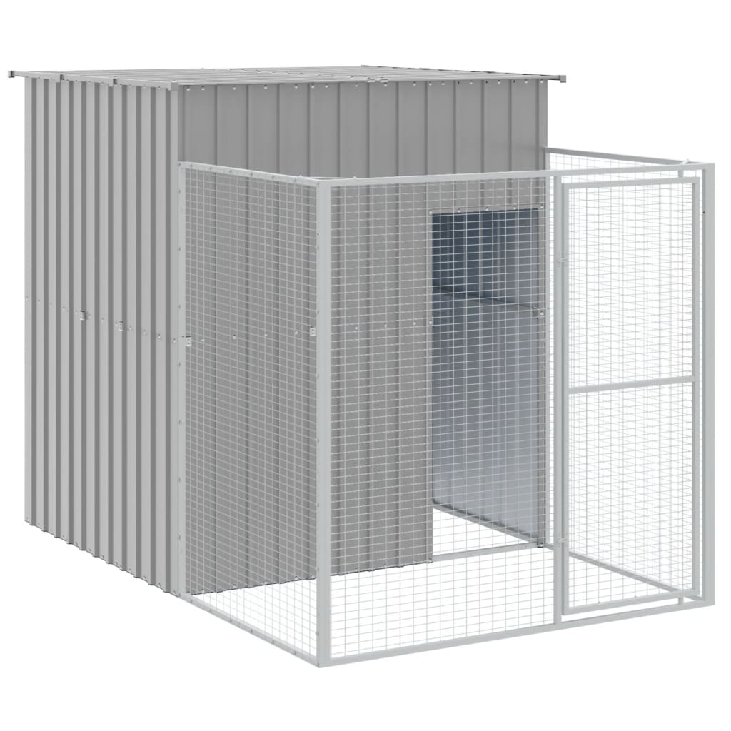 vidaXL Caseta para Perros con Tejado Perrera Jaula Acero Galvanizado Color Antracita,  Gris claro, y mas
