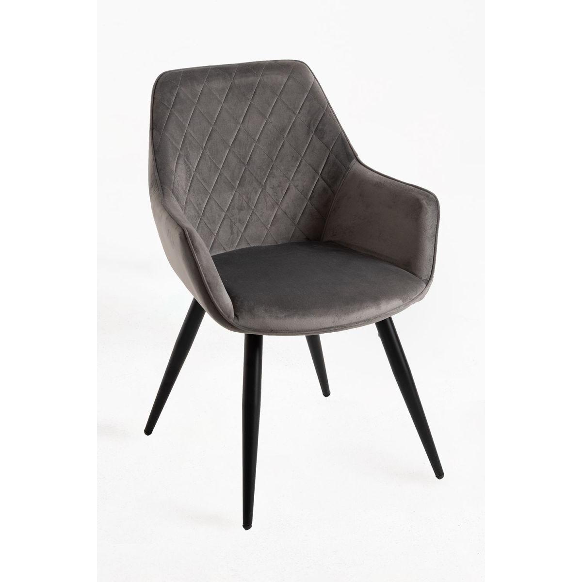 Regalos Miguel - Packs Sillas Comedor - Pack 6 Sillas Kres Terciopelo - Gris oscuro