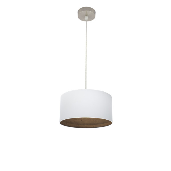 FABRILAMP Colgante Tatiana 1xe27 Niquel/blanco-mad.Oscura Regx30x30 Cm