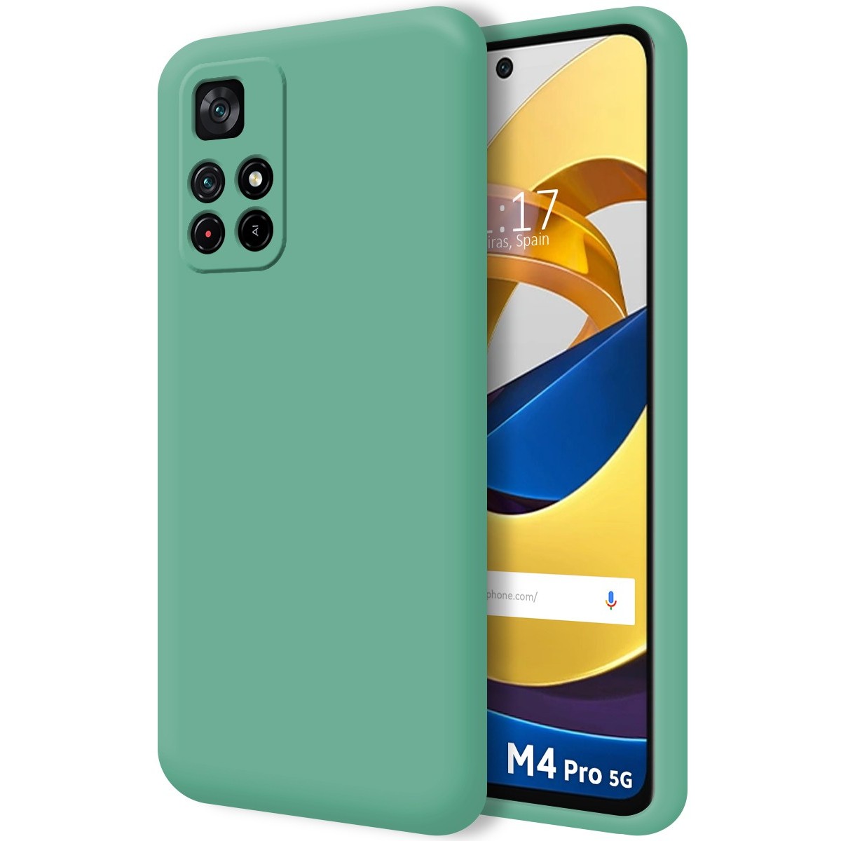Tumundosmartphone Funda Silicona Líquida Xiaomi POCO M4 Pro 5G Verde
