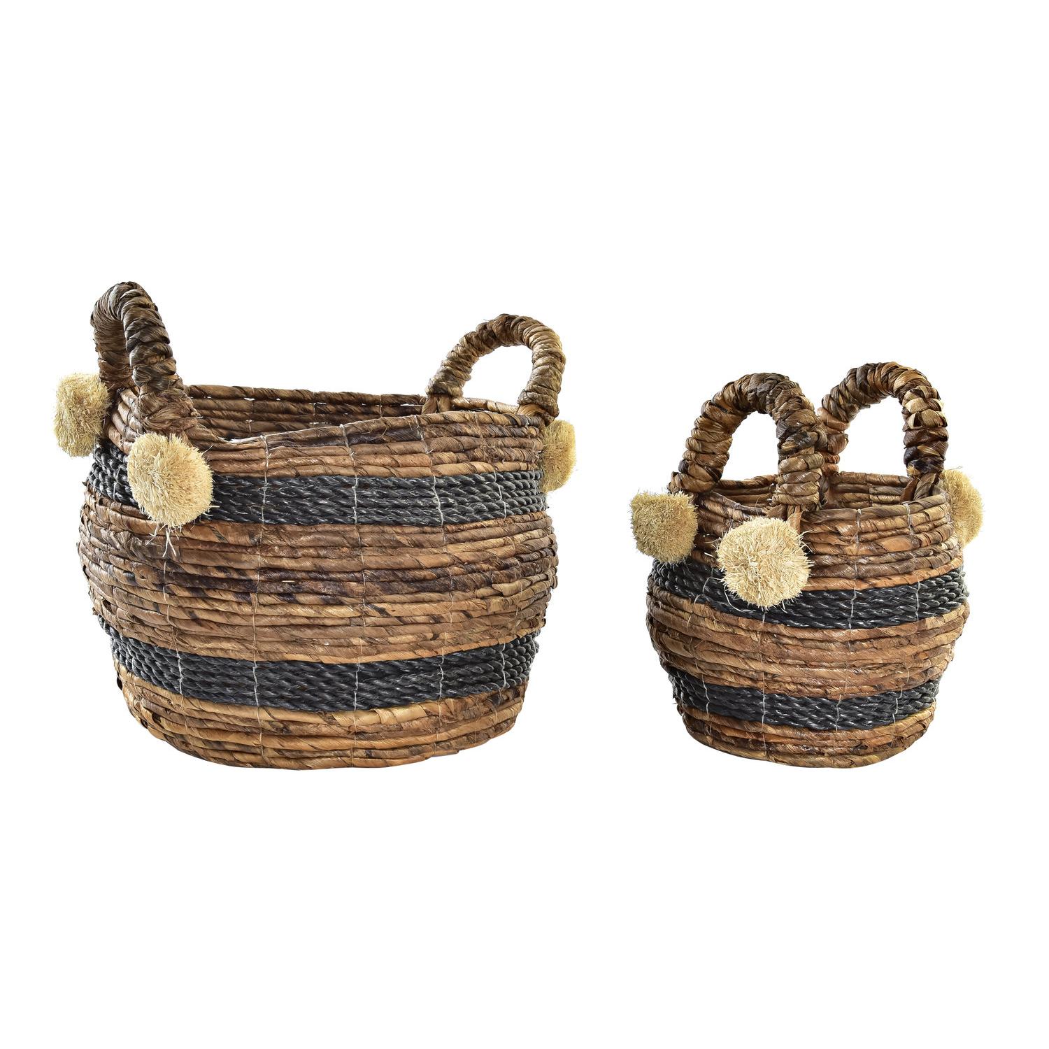 CESTA SET 2 FIBRA 31X31X33 MARRON DC195796 - EL MEJOR COMPLEMENTO PARA TU HOGAR FIJALO