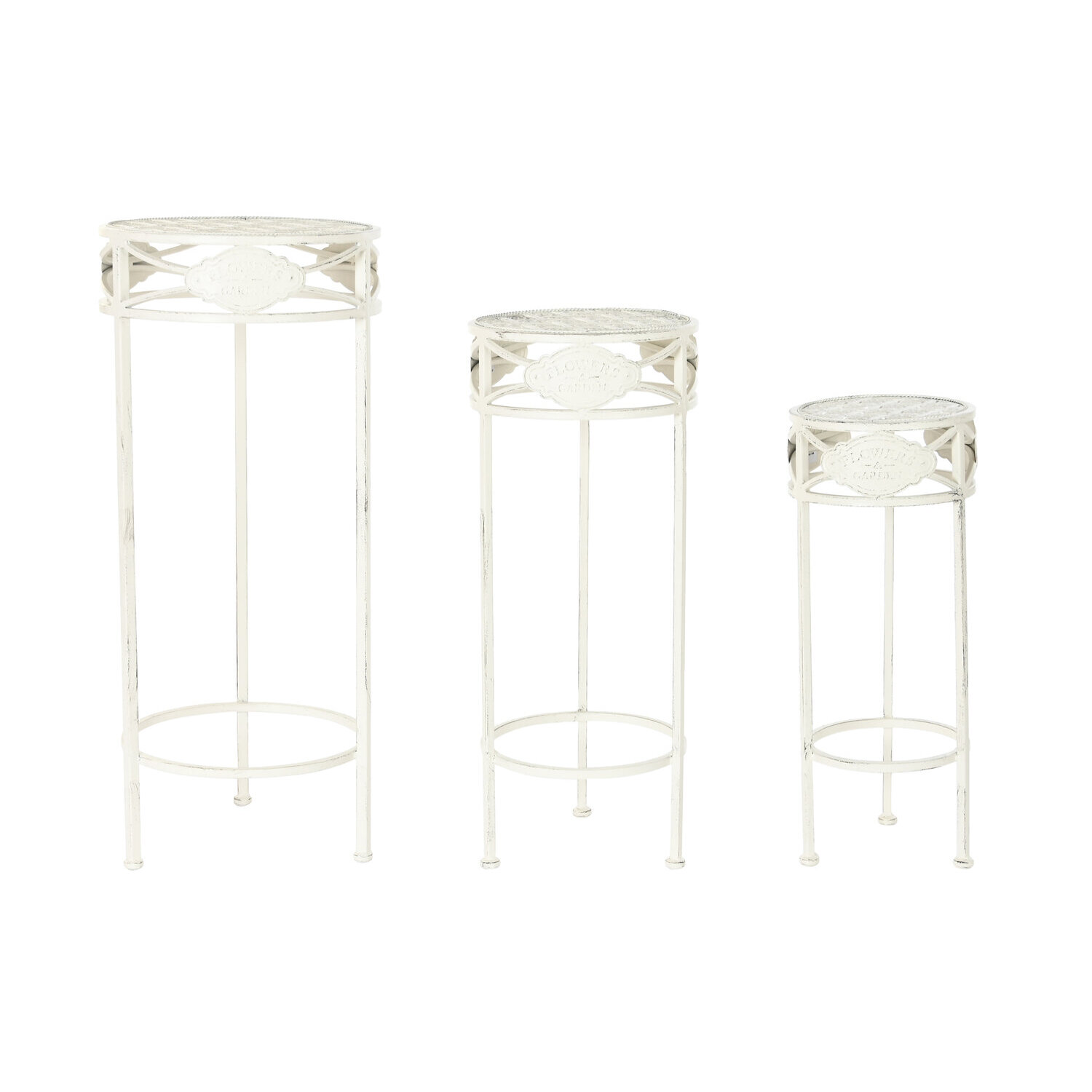 Mesita auxiliar set 3 metal 30,5x30,5x70 blanco , El mejor complemento para tu hogar.