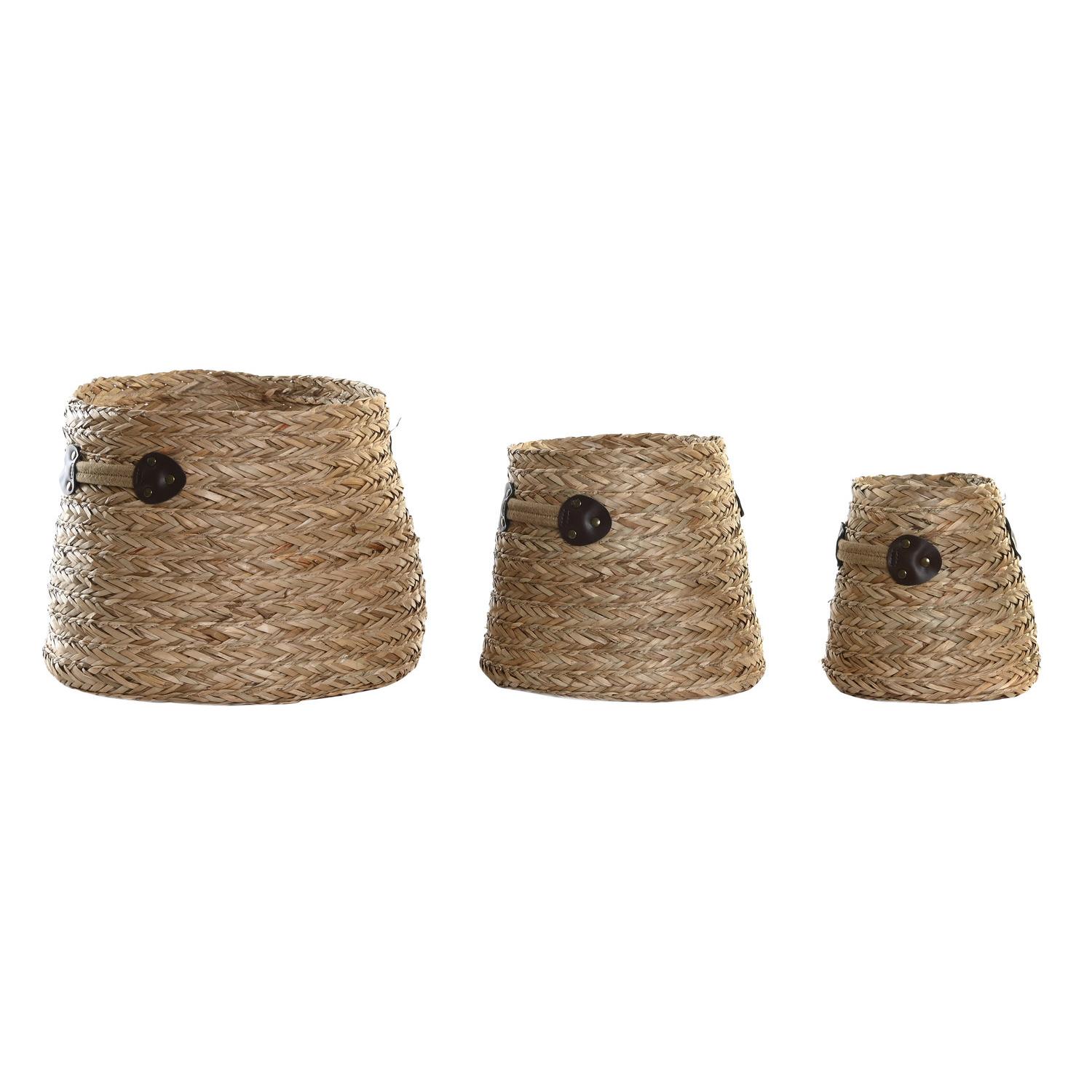 CESTA SET 3 SEAGRASS 30X30X28 NATURAL DC202601 - EL MEJOR COMPLEMENTO PARA TU HOGAR FIJALO