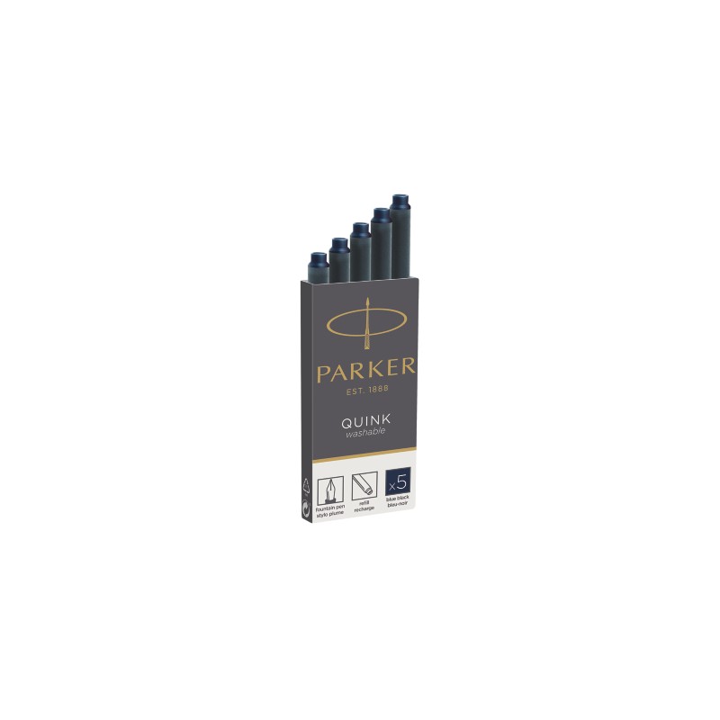 Parker - 1950385 Recambio de bolígrafo Negro, Azul 5 pieza(s) 1950385