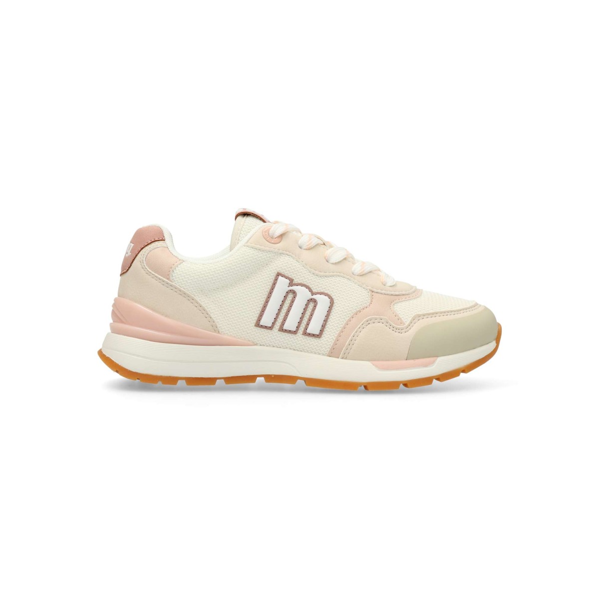 MTNG - Zapatillas Compact para niña en color beige y nude, con paneles de malla y diseño urbano versátil para uso diario