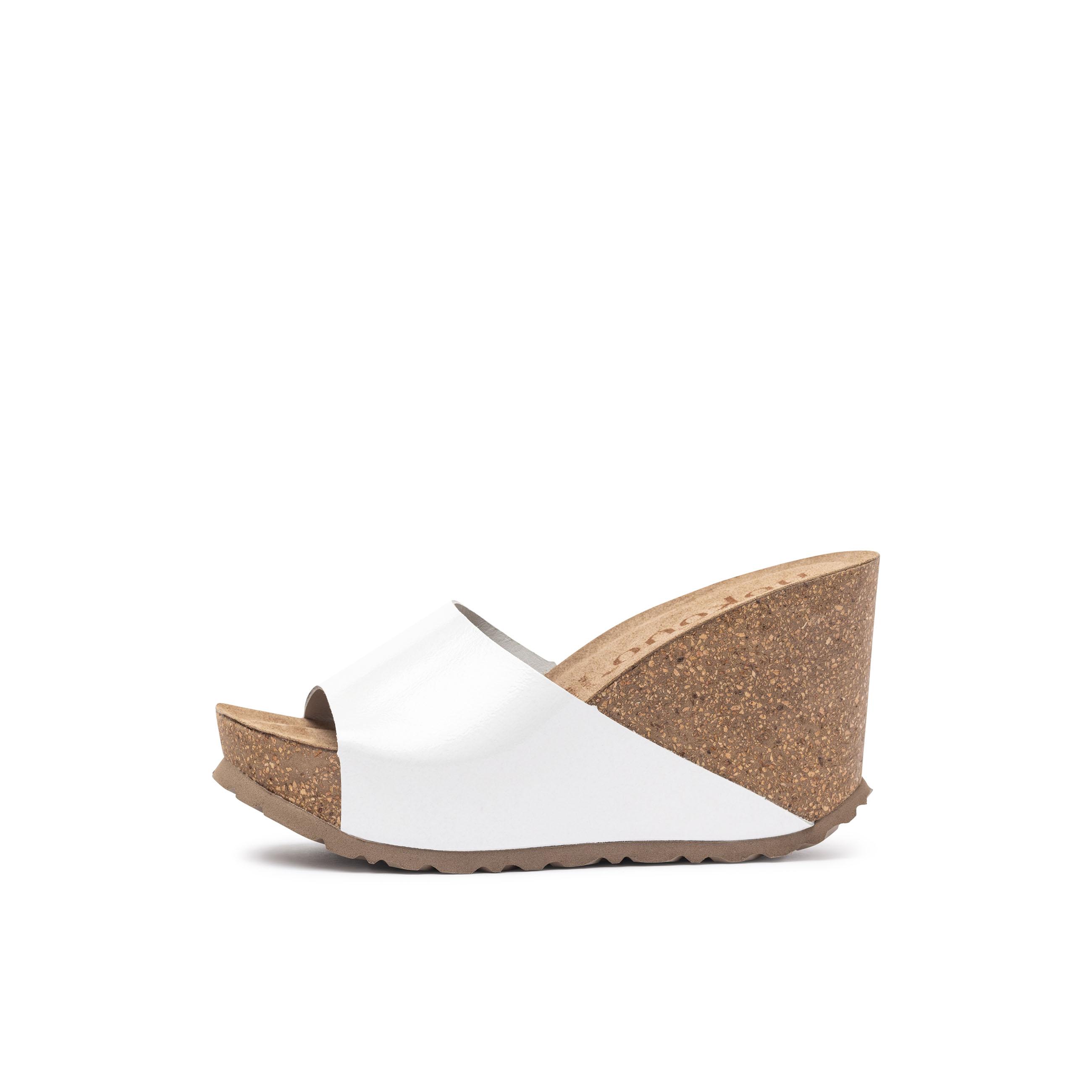 YOKONO Sandalia cuña CORFU-253 BLANCO | Zapatos mujer Primavera-Verano | Piel vacuna  Naplax | 8 CM