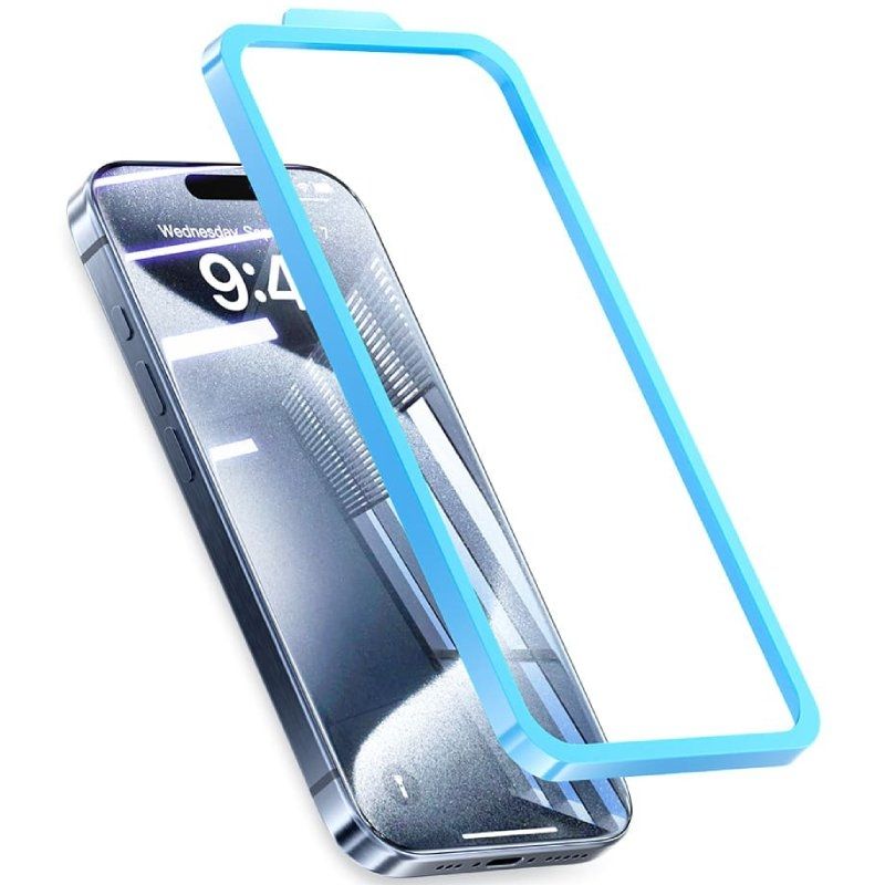 Protector de pantalla de cristal templado vention kumtca-30 para iphone 15 plus + herramienta de instalación