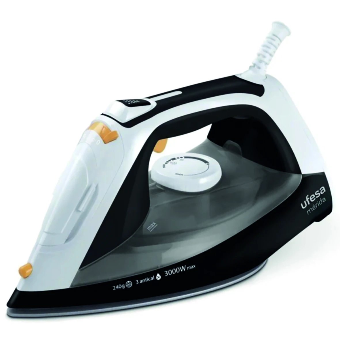 Plancha Plancha de vapor UFESA PV3650 Mérida  | Cerámica, Vapor continuo 45 g/min, Negro, Blanco