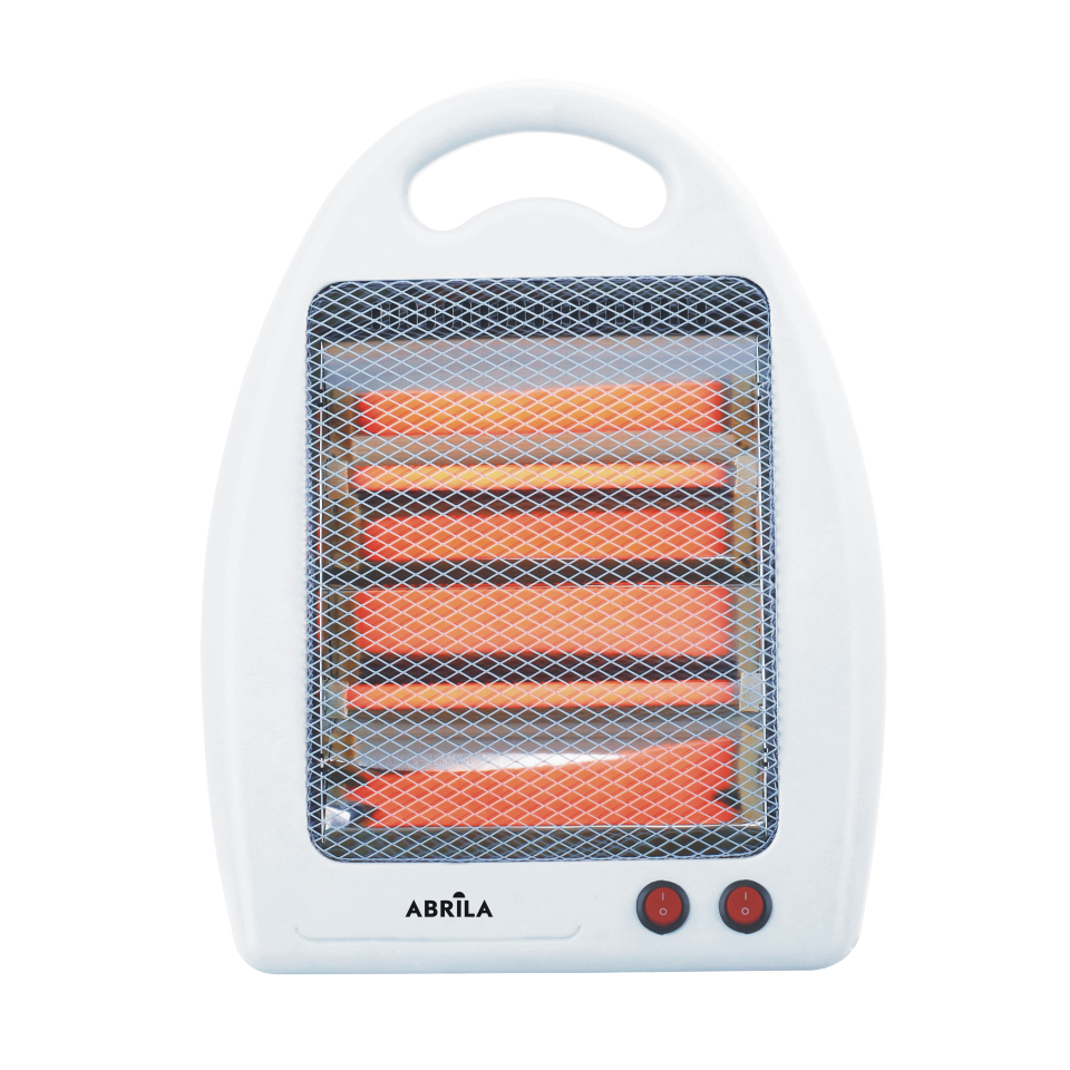 ABRILA Estufa Electrica de Cuarzo Igneo 800w Blanco 2potencias 2elementos Portatil C/asa Antivuelco 39,5x30x14,5 cm Calidad garantizada