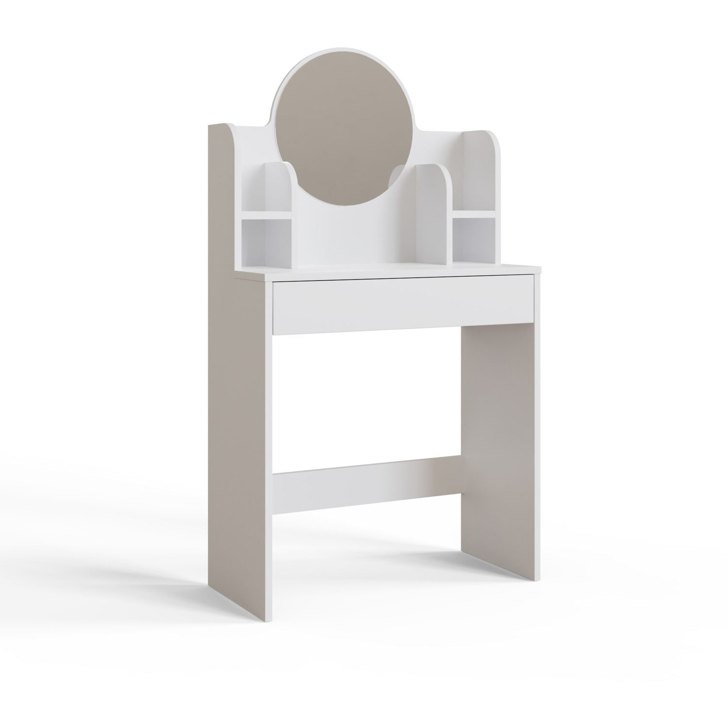 Habitat y Jardin - Tocador "Idis" con espejo de madera - 75 x 35 x 135 cm - Blanco
