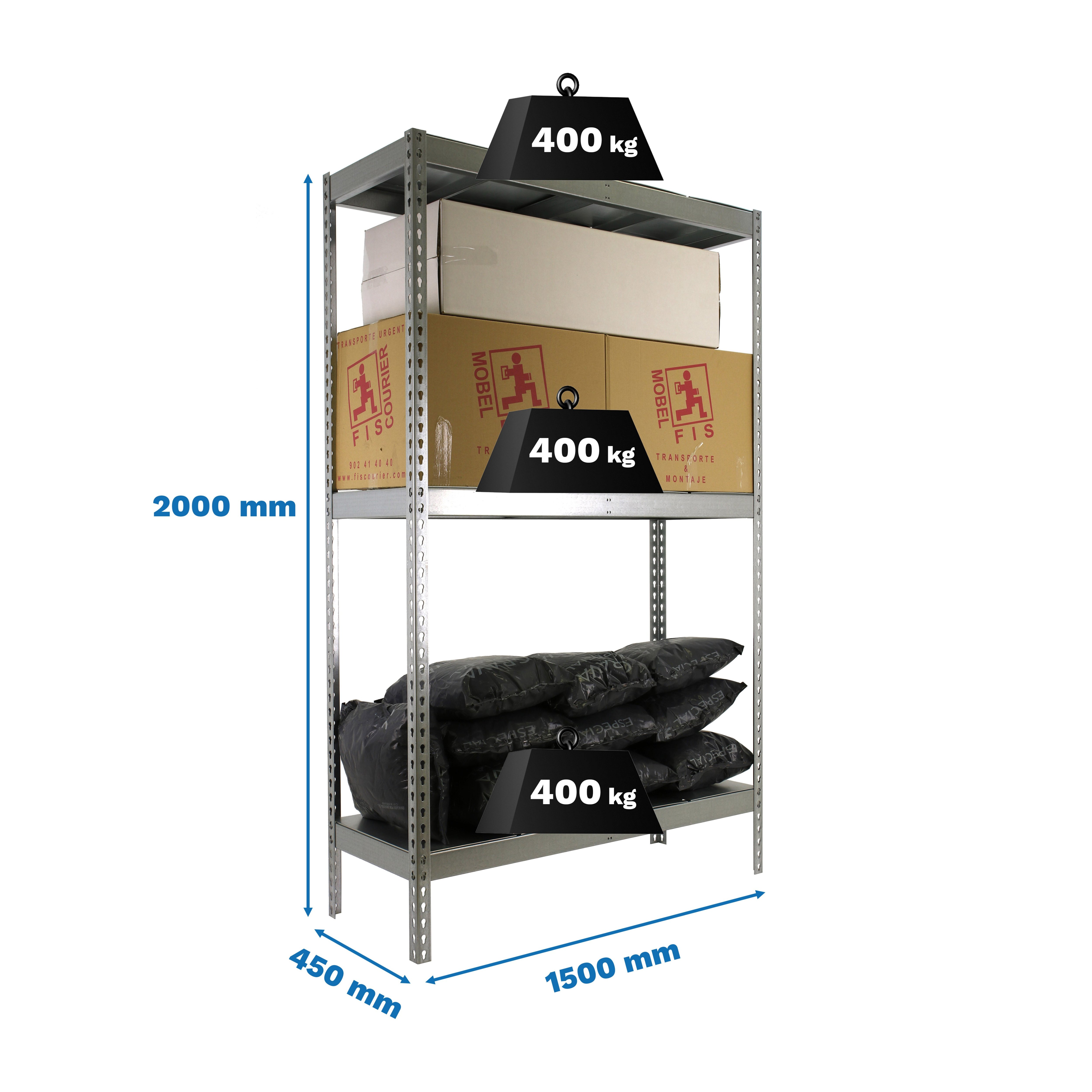 Estantería SIMONRACK Ecoforte 1504-3 metal galva/galva