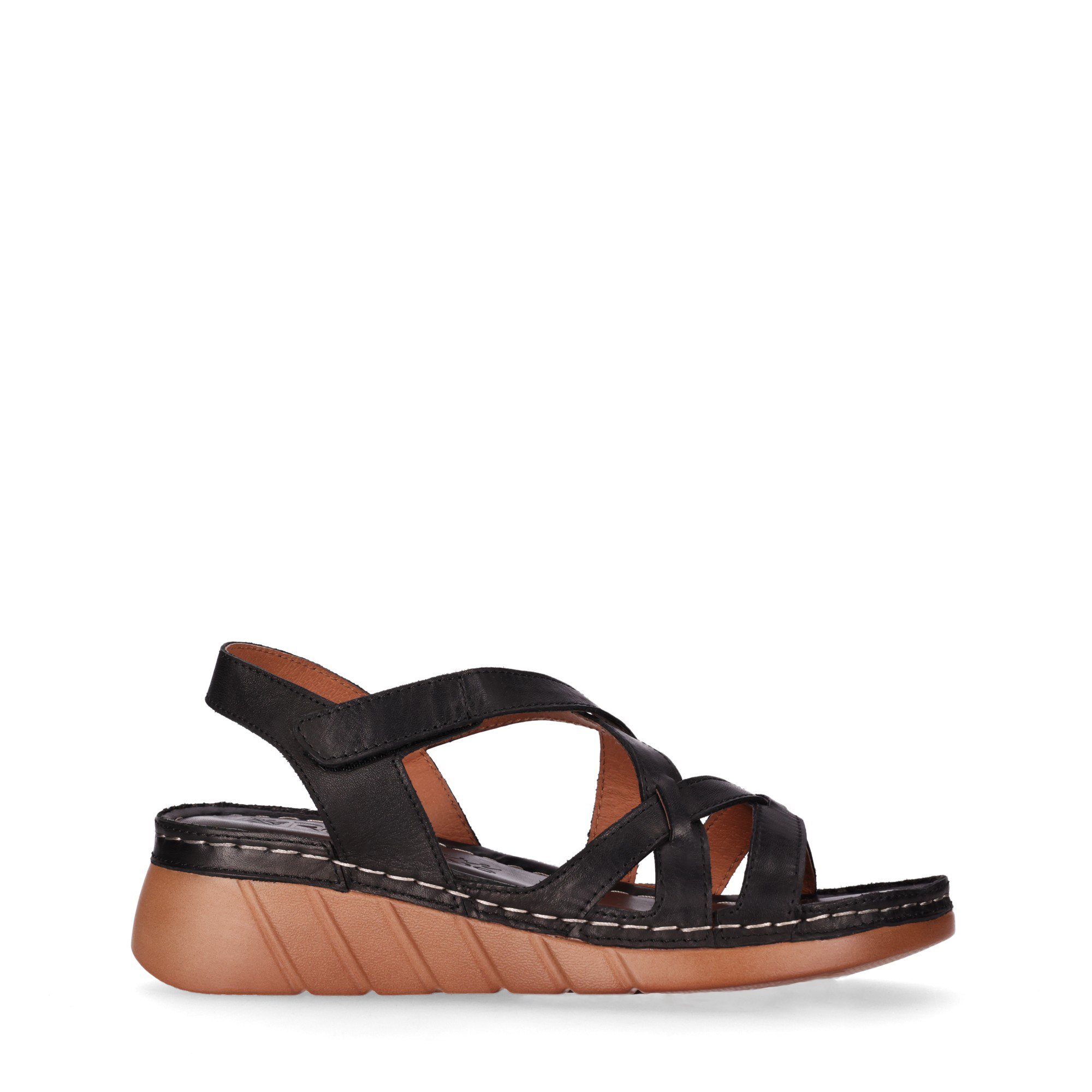 Chika10 ReNature RE LAX 03 Sandalia de CuÃ±a Negro/Black