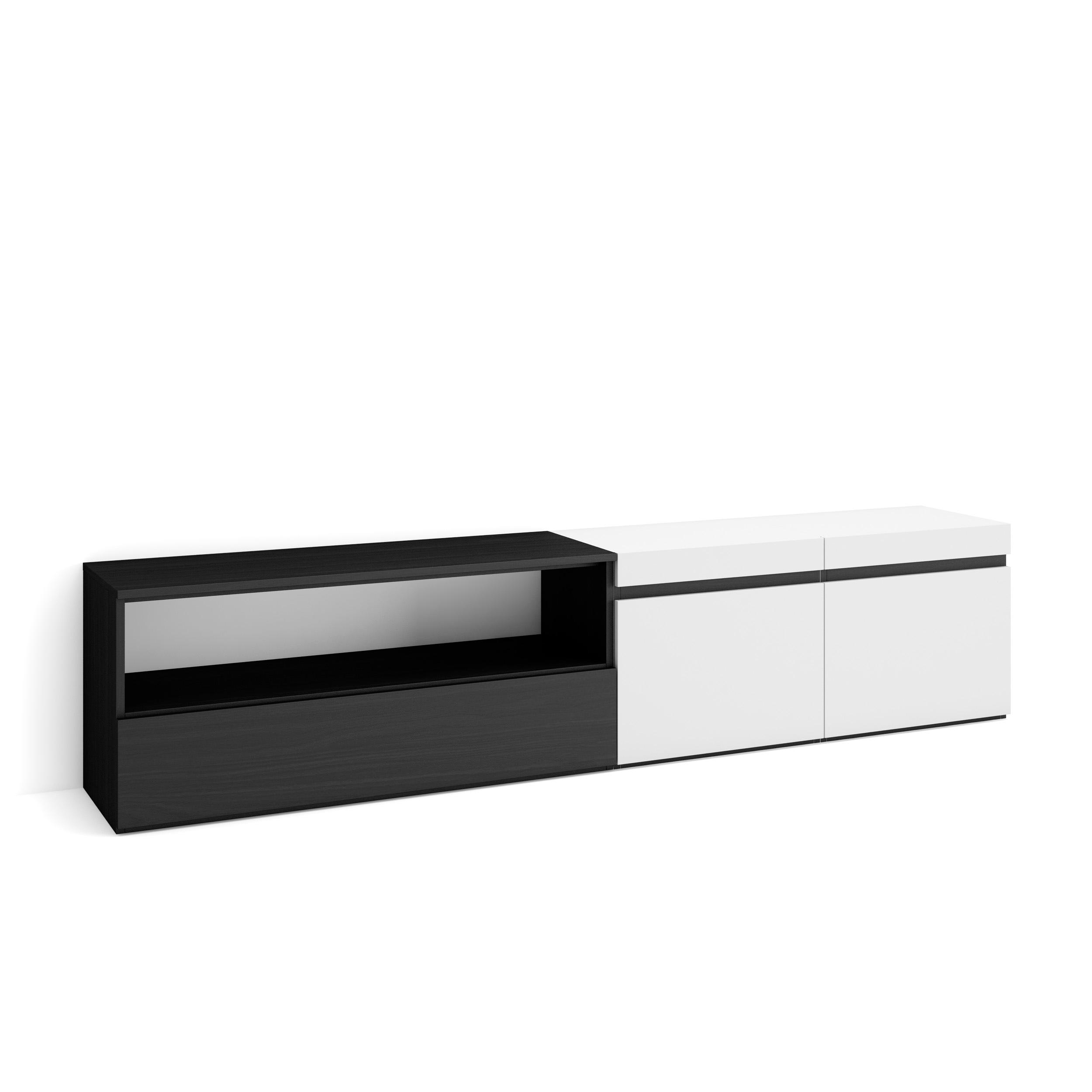 Skraut Home, Mueble de Televisión en melamina de alta calidad, 203x35x45cm, Ideal para Dispositivos Electrónicos