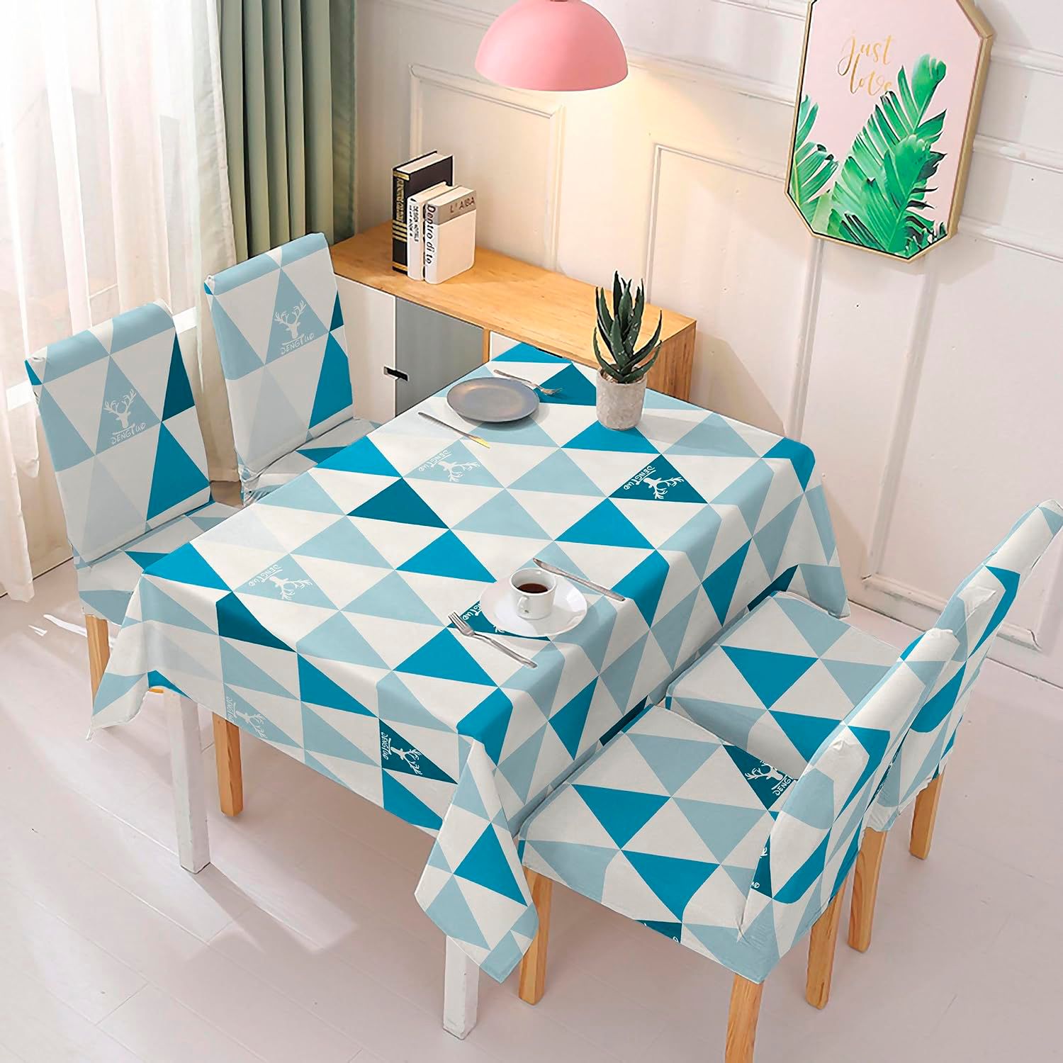 LD Morphling-Mantel Impermeable De 140x180cm Y 4 Fundas De Silla Dam,Mantel Impermeable De140x220 cm 6 Fundas De Silla Dam