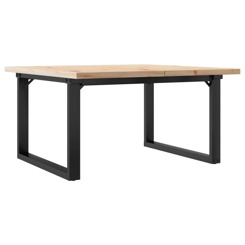 Mesa de Centro Vidaxl Marco O Madera Maciza Pino y Hierro 90x90x45,5cm