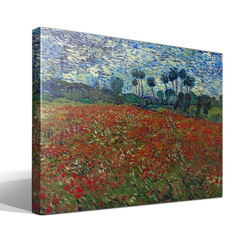 Cuadro Canvas Vincent Van Gogh - Campo de Amapolas - Alta Resolución - Lienzo 100% Algodón - Bastidor Madera - Calidad Superior