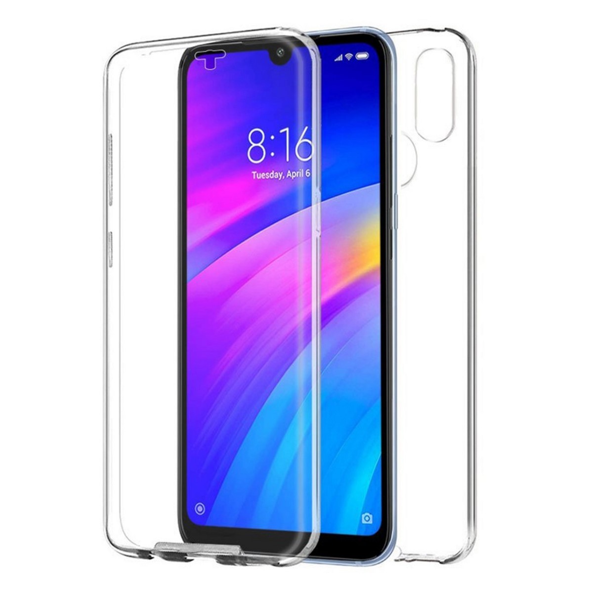 Tumundosmartphone Funda Completa Transparente Pc + Tpu Full Body 360 para Xiaomi Redmi 7