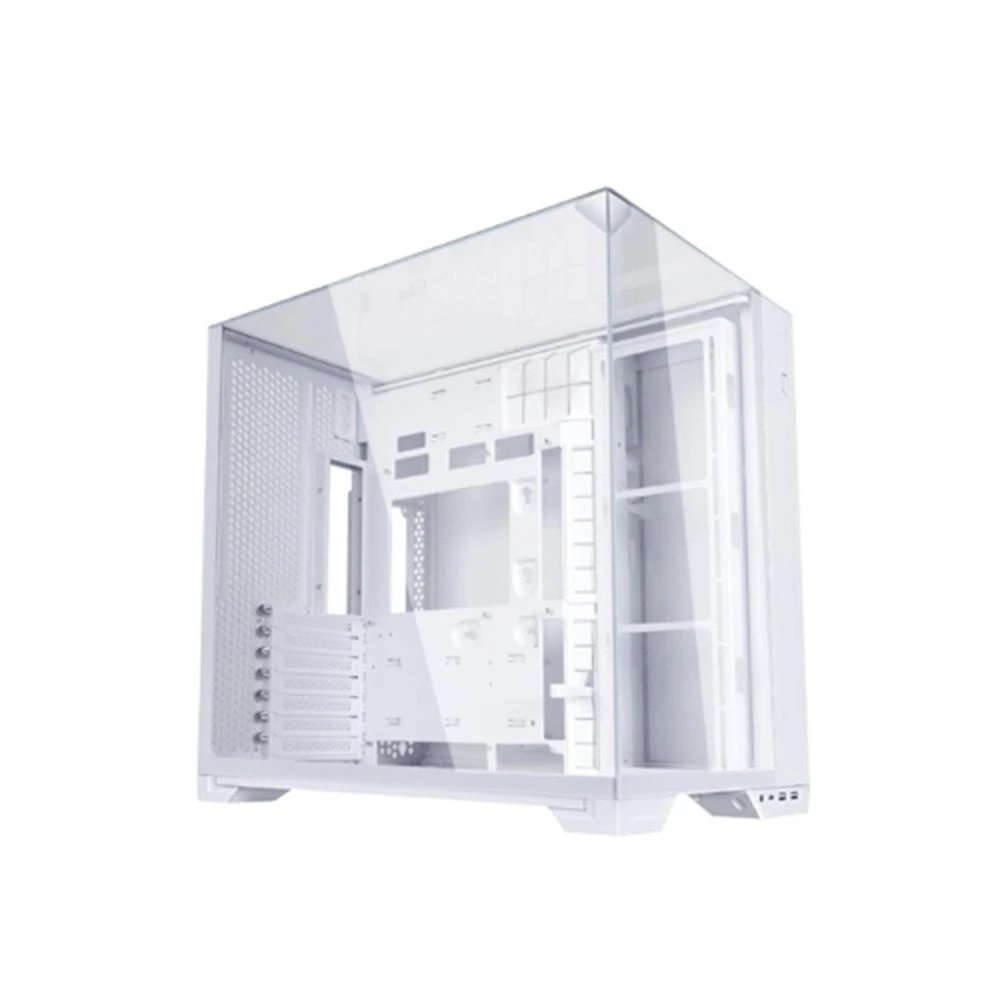 Lian Li - Caja para PC O11 VISION-M White con cristal templado, acero y aluminio, compatible con M-ATX y Mini-ITX, soporta GPU hasta 410 mm y radiador superior de 360 mm
