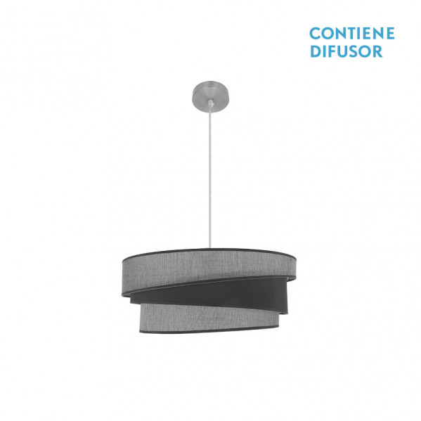 Colgante de 2 LUCES Niquel/gris modelo Hara Regulable FABRILAMP