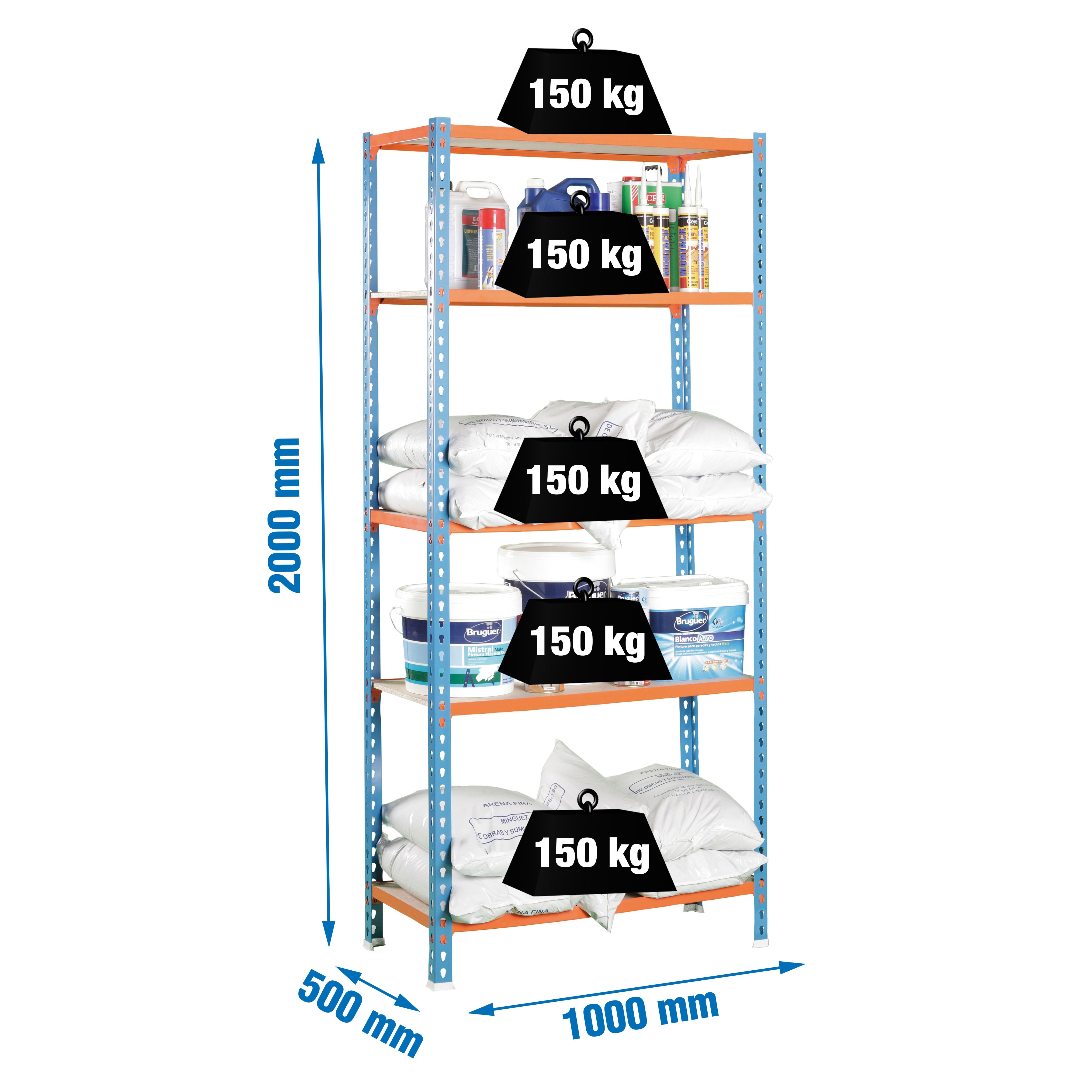 Estantería SIMONRACK SIMONRACK SimonrackMaderclick plus 5/500 azul/naranja/madera