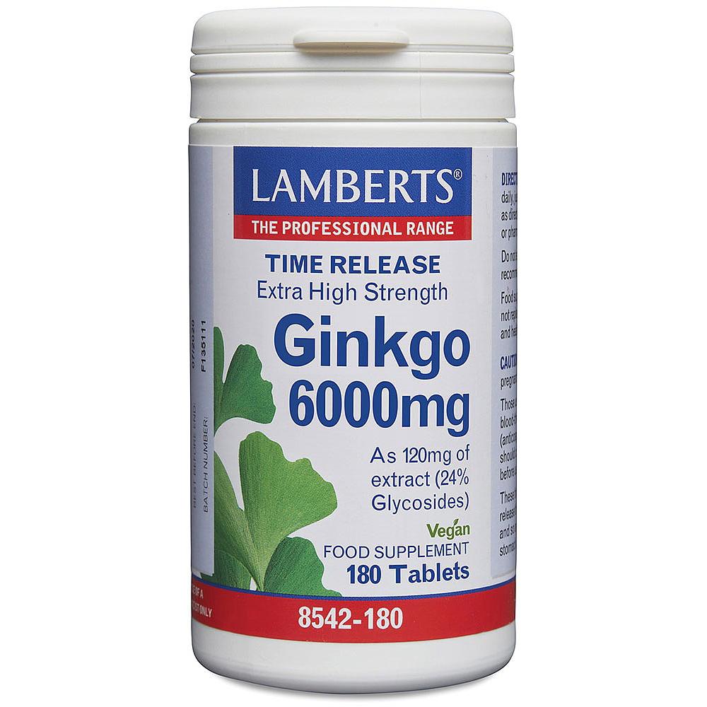 Lamberts Ginkgo Biloba 6000 mg - 180 Tabletas