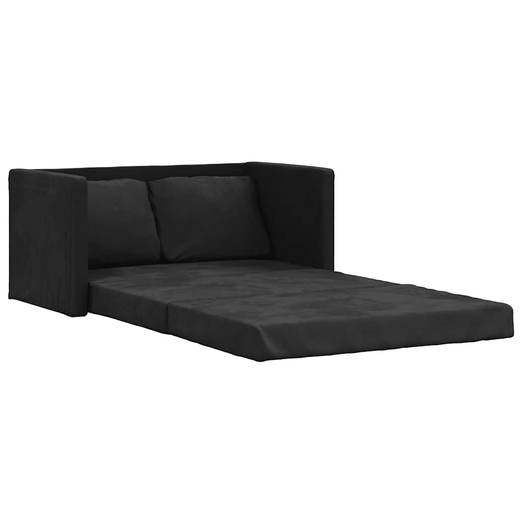 vidaXL Sofá cama de suelo 2 en 1 terciopelo negro 122x204x55 cm