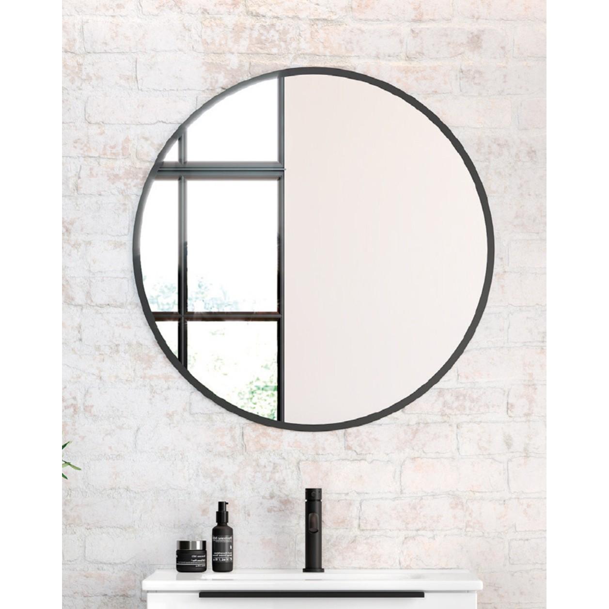 Espejo de Pared Redondo | Decorativo para Baño | 80 cm Baño Total