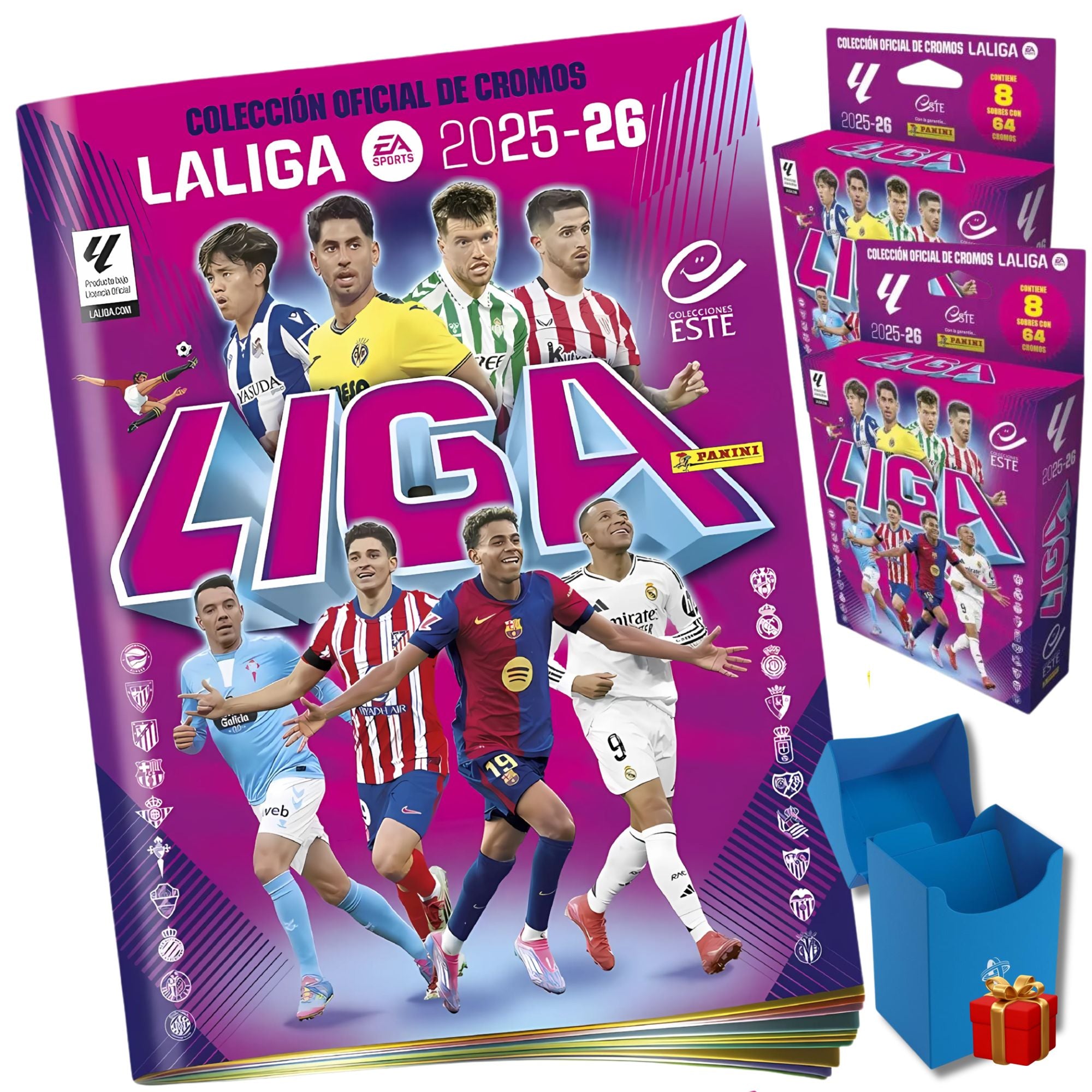 Panini Pack Álbum + 16 Sobres + Deckbox Panini Liga Este 2025/26