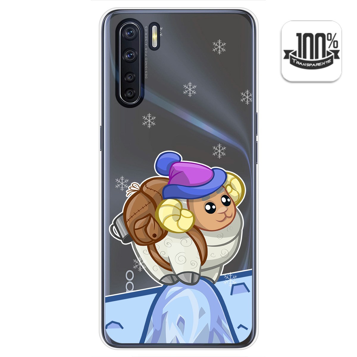 Tumundosmartphone Funda Gel Transparente para Oppo A91 diseño Cabra Dibujos