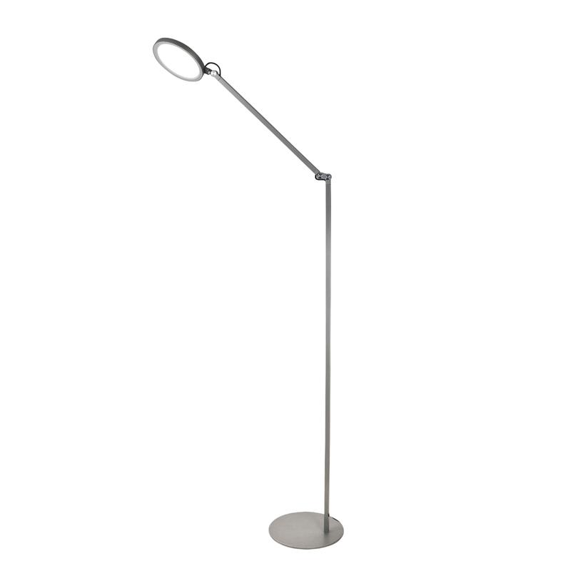 Regina - Lámpara de pie LED orientable de metal y aluminio, H.135 cm, Fabas Luce - Luz LED integrada de 9 W, CCT (3000 K, 4000 K, 5000 K, 6000 K)