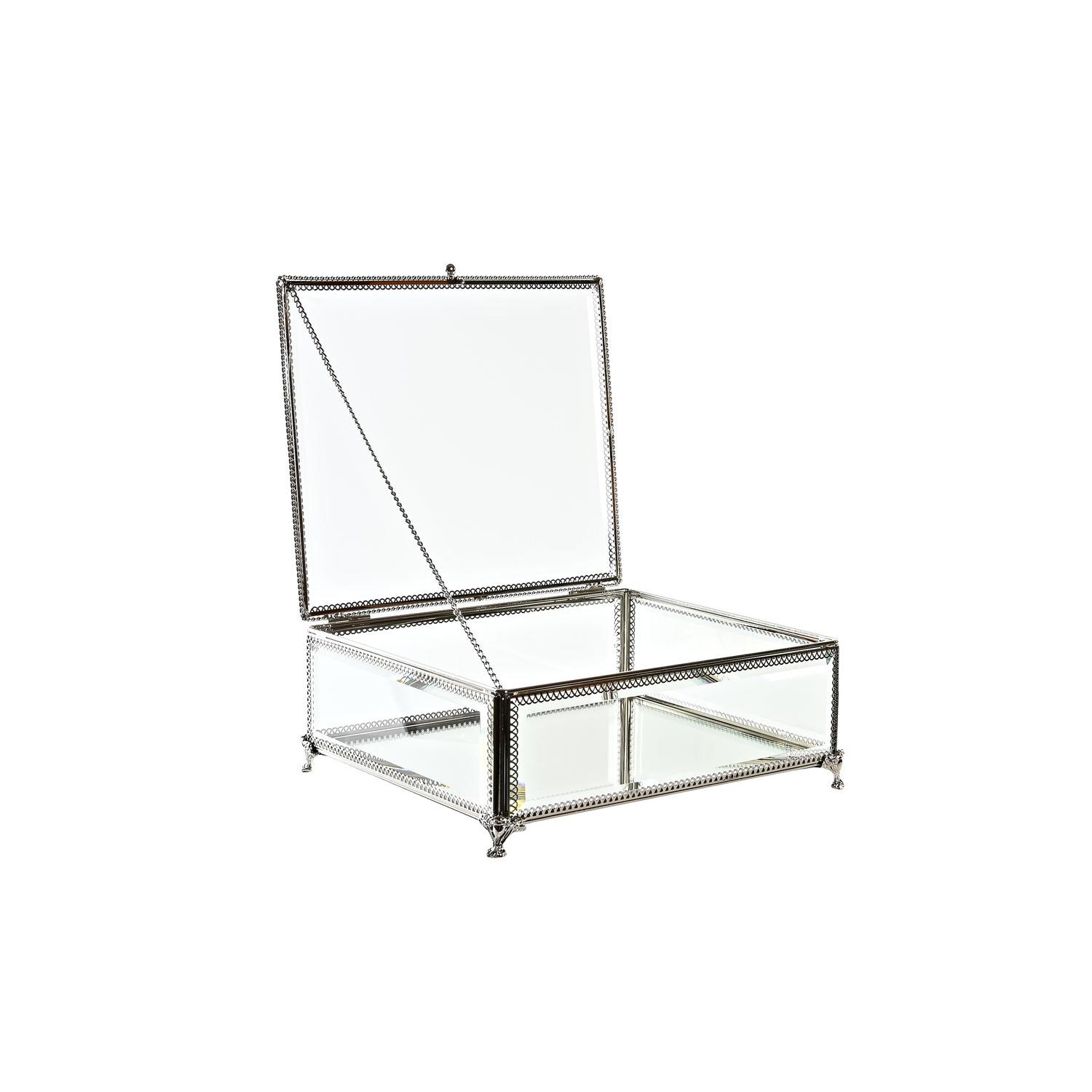 Joyero Cristal Metal 25X21X10 43Cm, Brillante El mejor complemento para tu hogar -Fijalo_