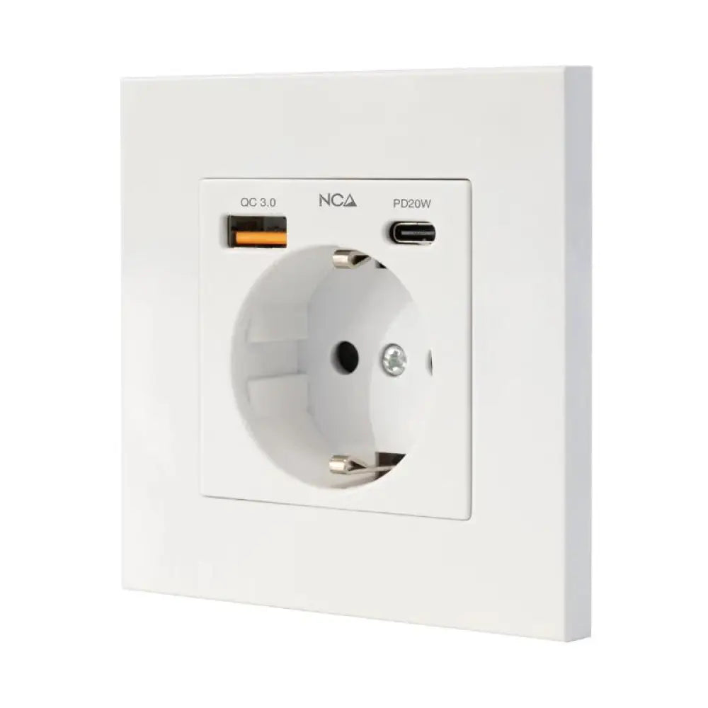 Regleta Nanocable 10.35.0011 1 Toma Schuko 1 USB-A QC 3.0 1 USB-C PD Protección