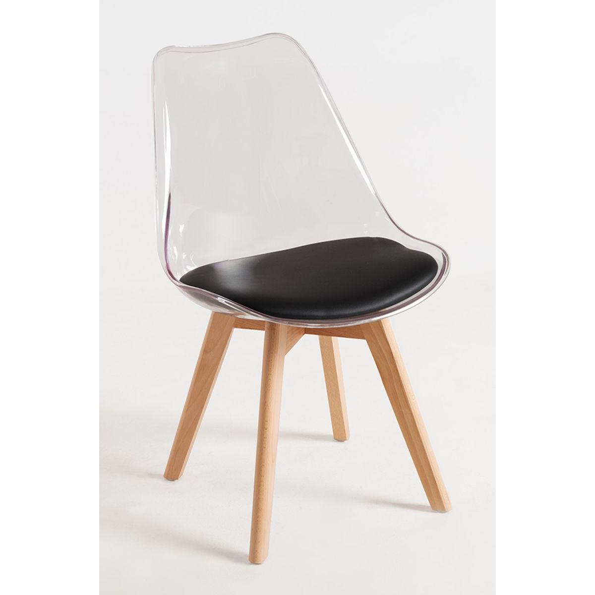 Regalos Miguel - Sillas Comedor - Silla Synk Transparente Asiento - Negro