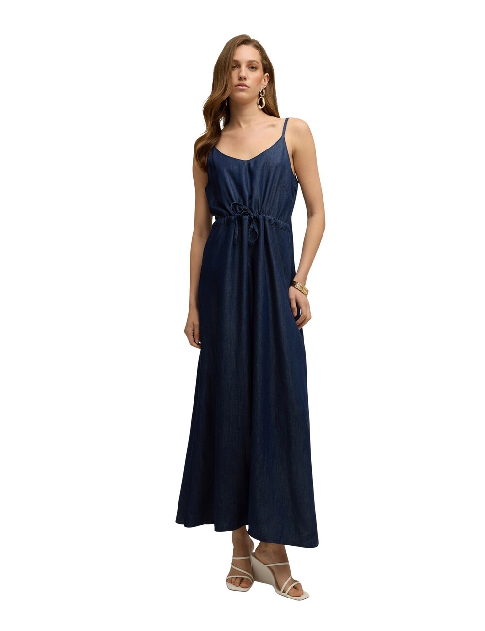 Motivi - Vestido largo en denim lyocell
