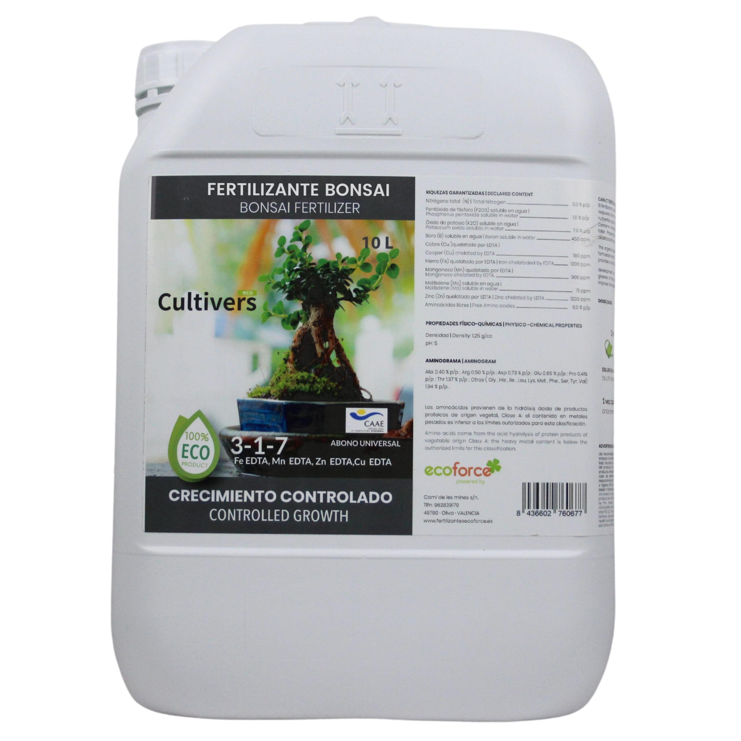 CULTIVERS Abono Bonsái Líquido Ecológico 10 L