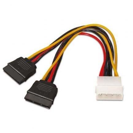 Cable Duplicador de Alimentación Aisens A131-0161/ Molex 4 PIN Macho - 2x SATA Hembra/ Hasta 54W/ 20