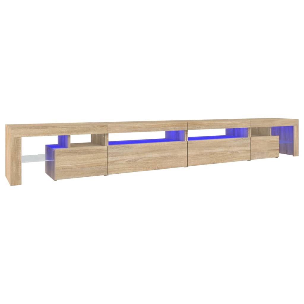 vidaXL Mueble de TV con luces LED 290x36,5x40 cm, Mueble de Salon, Mueble TV, Mueble TV salon, Mesa de TV, Mueble tele